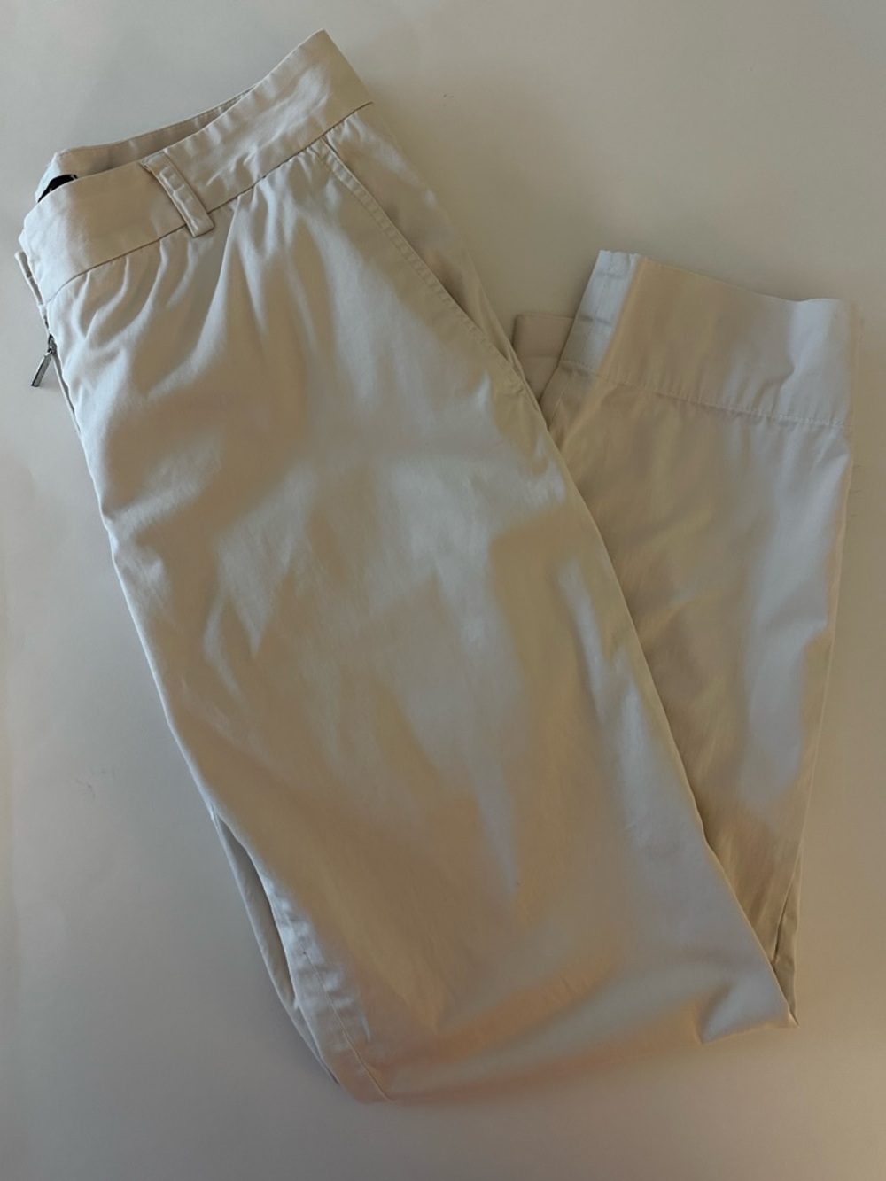 Roberto Cavalli Women’s Straight Leg Cream Trouser Pants Italian Size 42 US 6